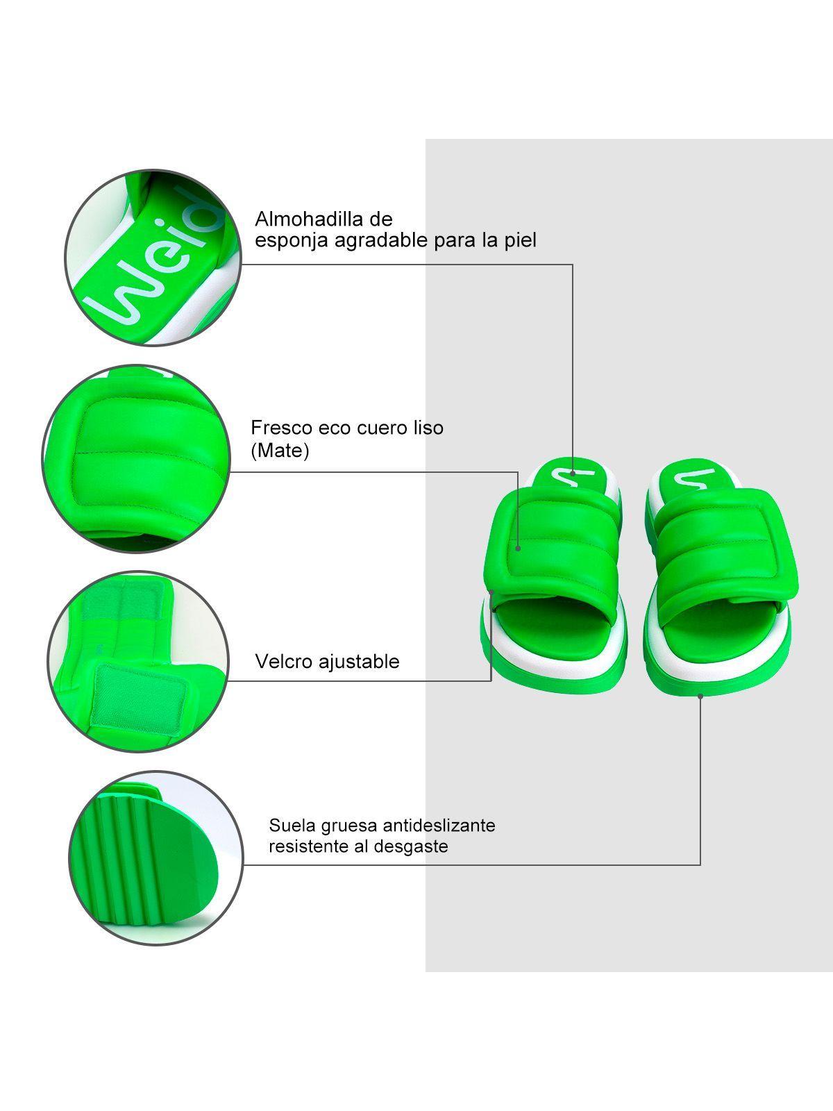 Sandalia Plataforma Verde Casual GH98 Weide-5
