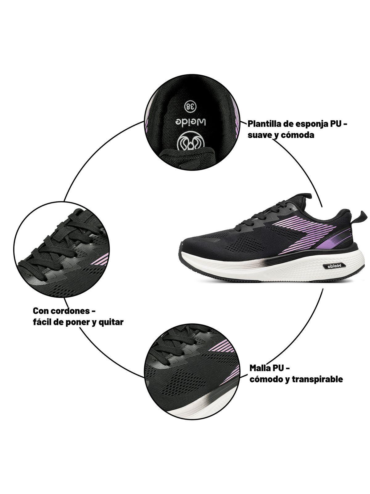 Zapatillas Urbanas Mujer Plataforma Malla PU Weide XJH70-6