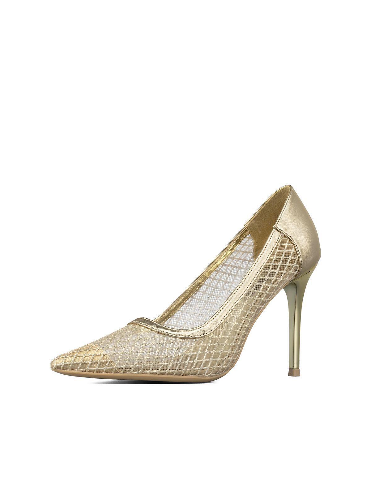 Zapato Taco Alto Elegante Malla Moda Mujer Weide GHE36-0