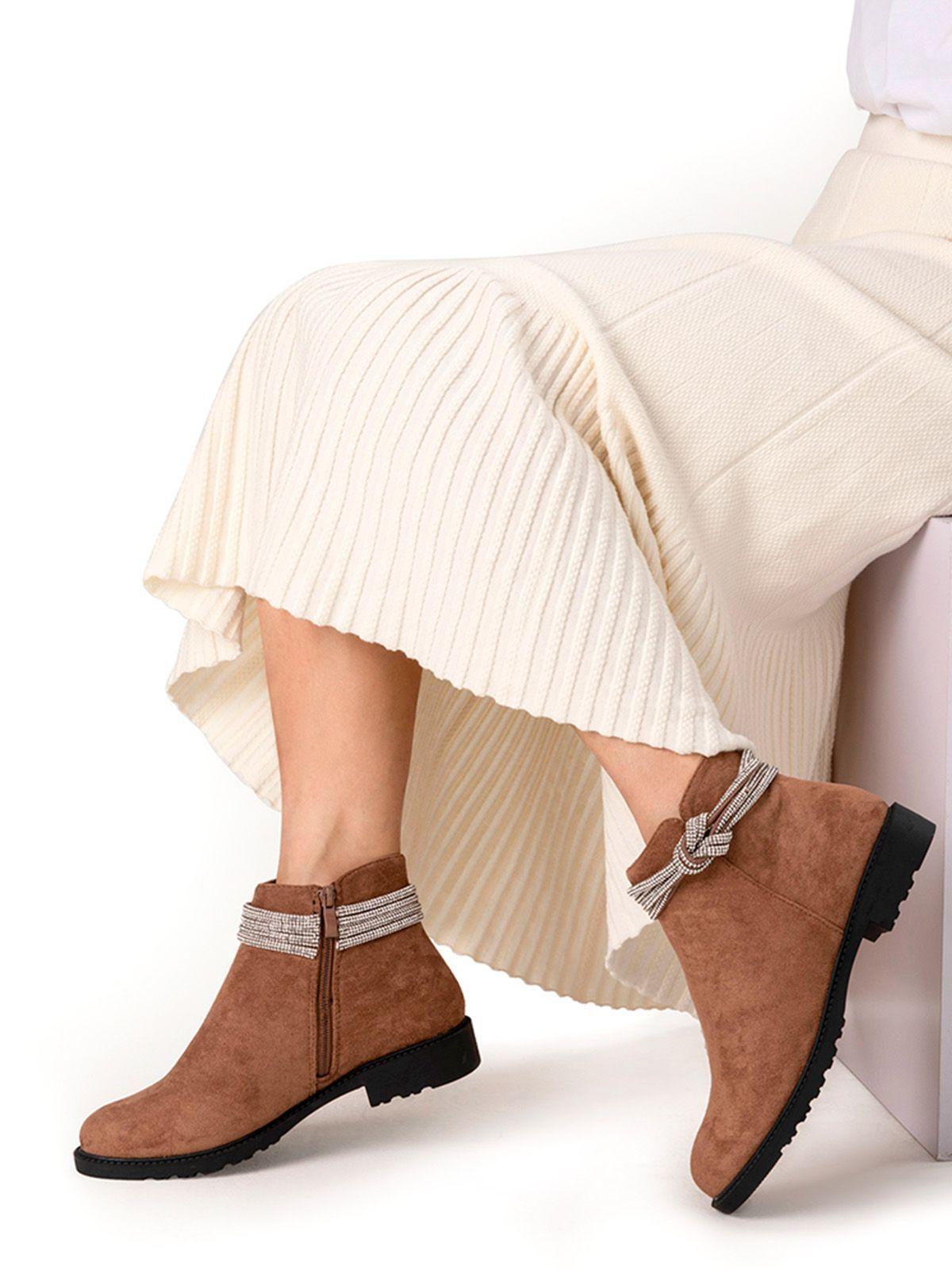 Botin Caqui Casual Mujer Weide GH109-1