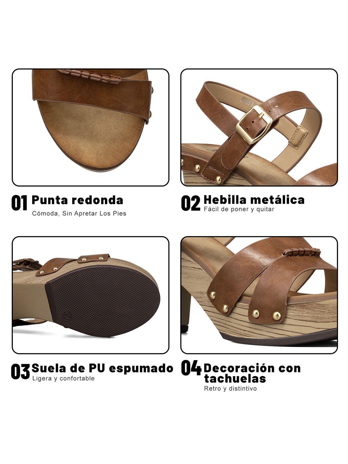 Sandalia Casual Taco Grueso Vintage Mujer Weide JS81-7