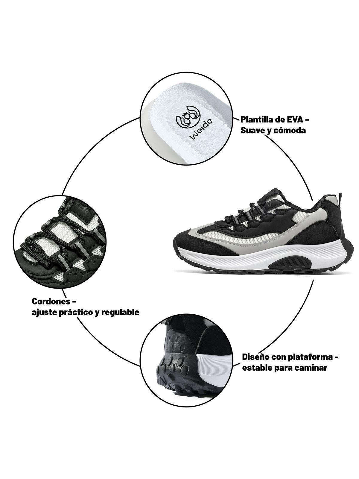 Zapatillas Casual Malla PU Mujer Plataforma Weide LT220-4