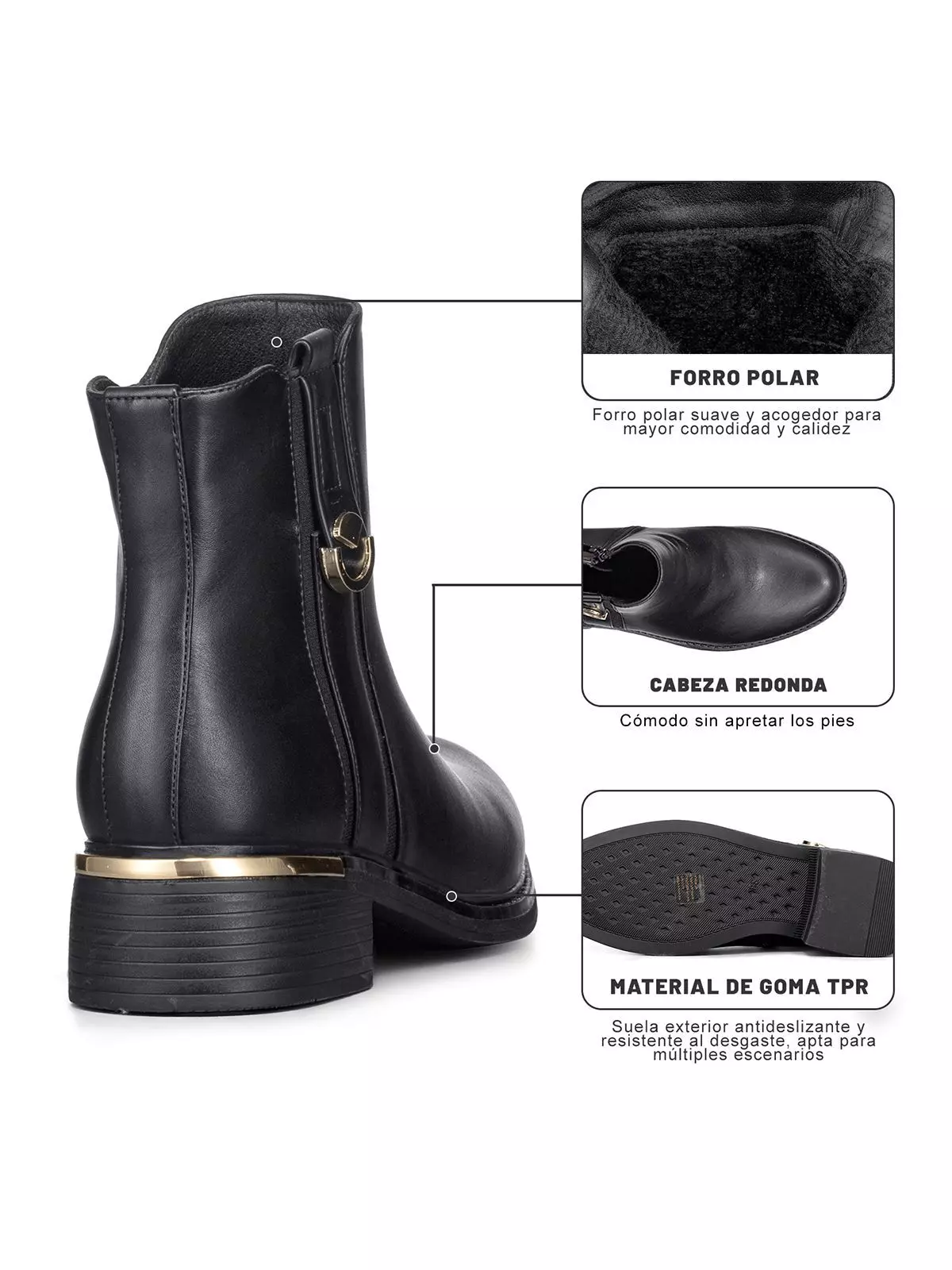 Botin Casual Mujer Eco Cuero Clasico Comodo Weide HX509-8