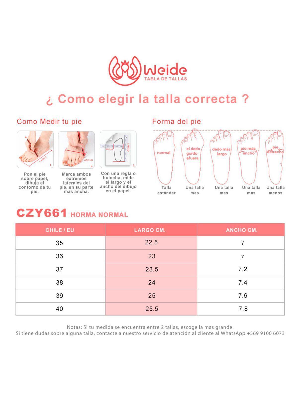 Botín Taco Mujer Casual PU Textil Weide CZY661-3
