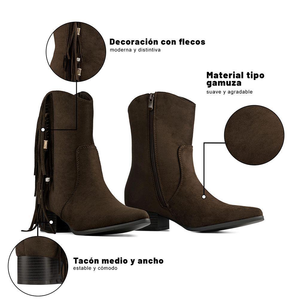 Botín Taco Mujer Casual PU Textil Weide CZY661-8