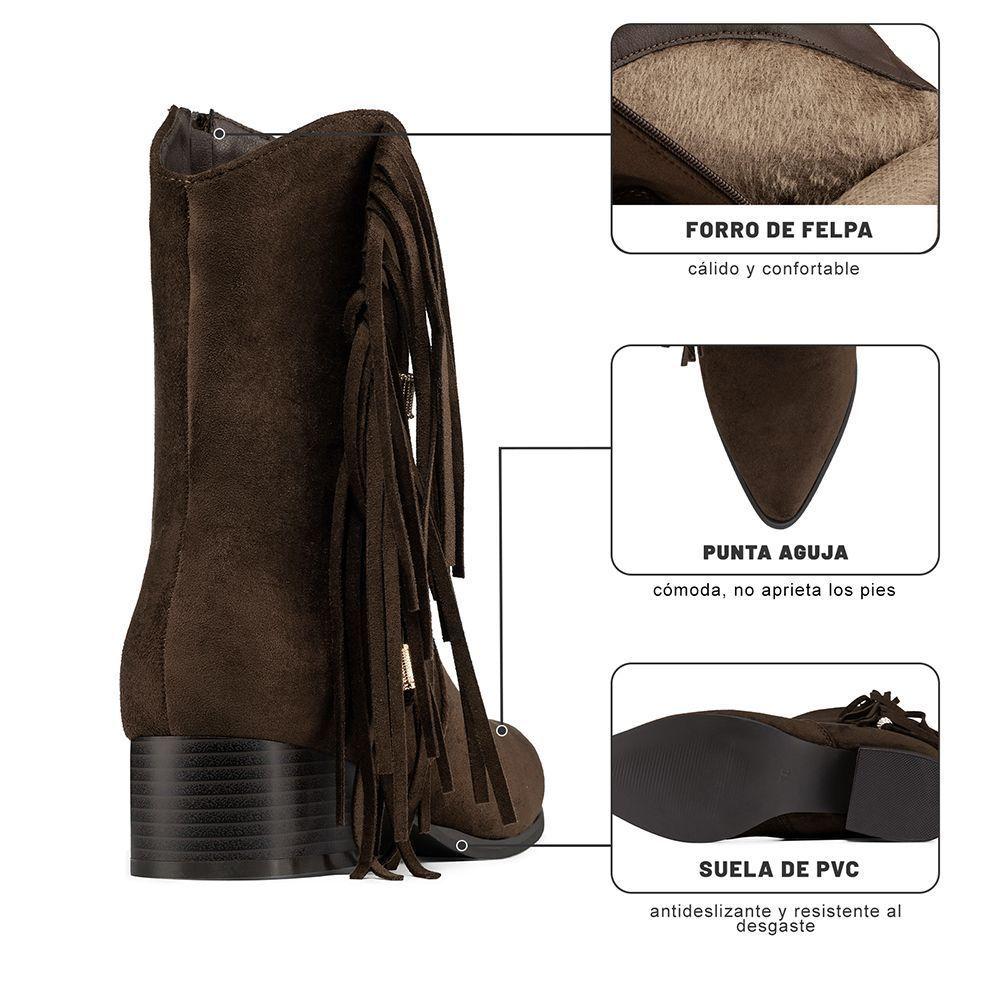 Botín Taco Mujer Casual PU Textil Weide CZY661-9