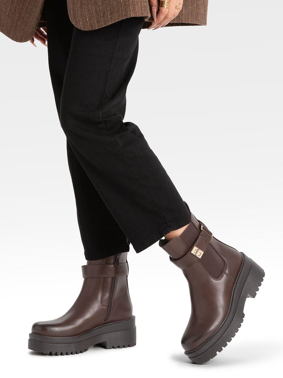 Botin Casual Mujer Eco Cuero Vintage Plataforma Weide RQ81-2