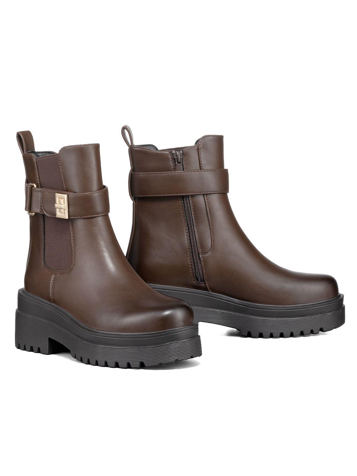 Botin Casual Mujer Eco Cuero Vintage Plataforma Weide RQ81-5