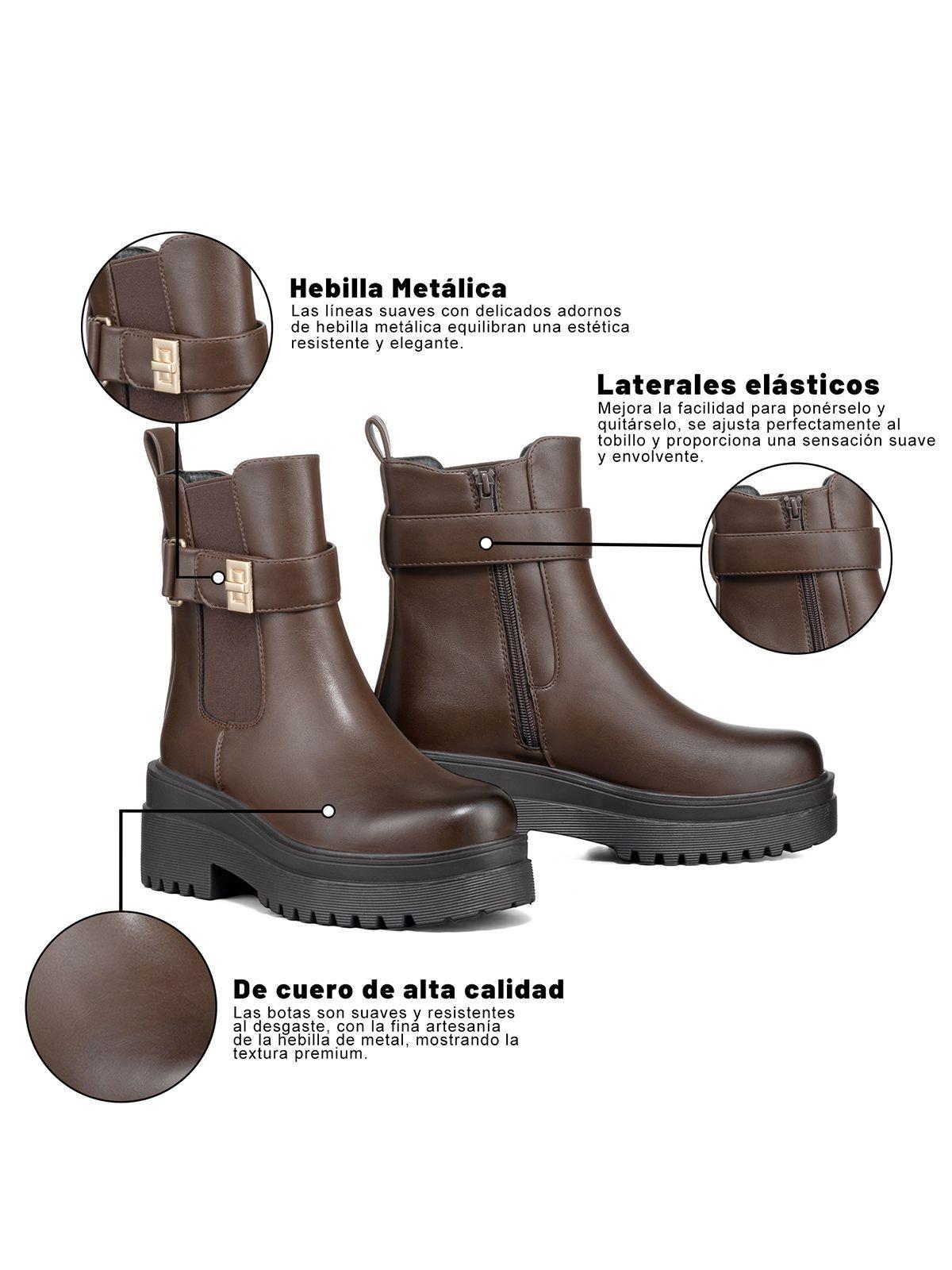 Botin Casual Mujer Eco Cuero Vintage Plataforma Weide RQ81-7