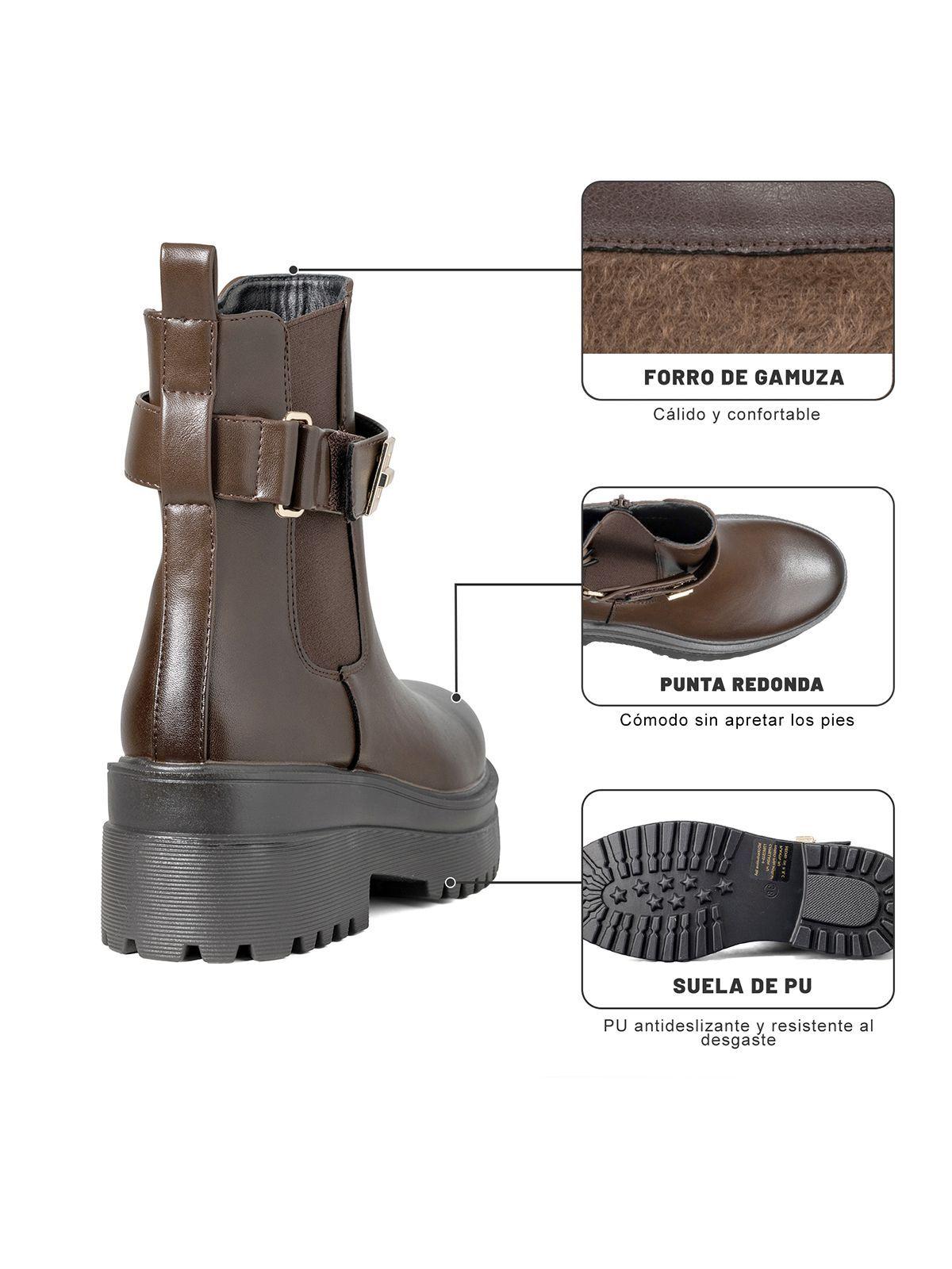Botin Casual Mujer Eco Cuero Vintage Plataforma Weide RQ81-8