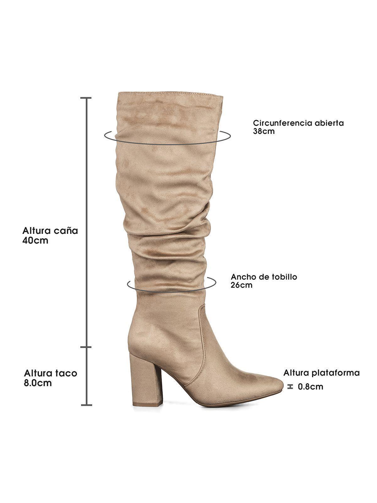 Botas Largas Mujer Casual Gamuza Tacon Grueso Weide HX512-6