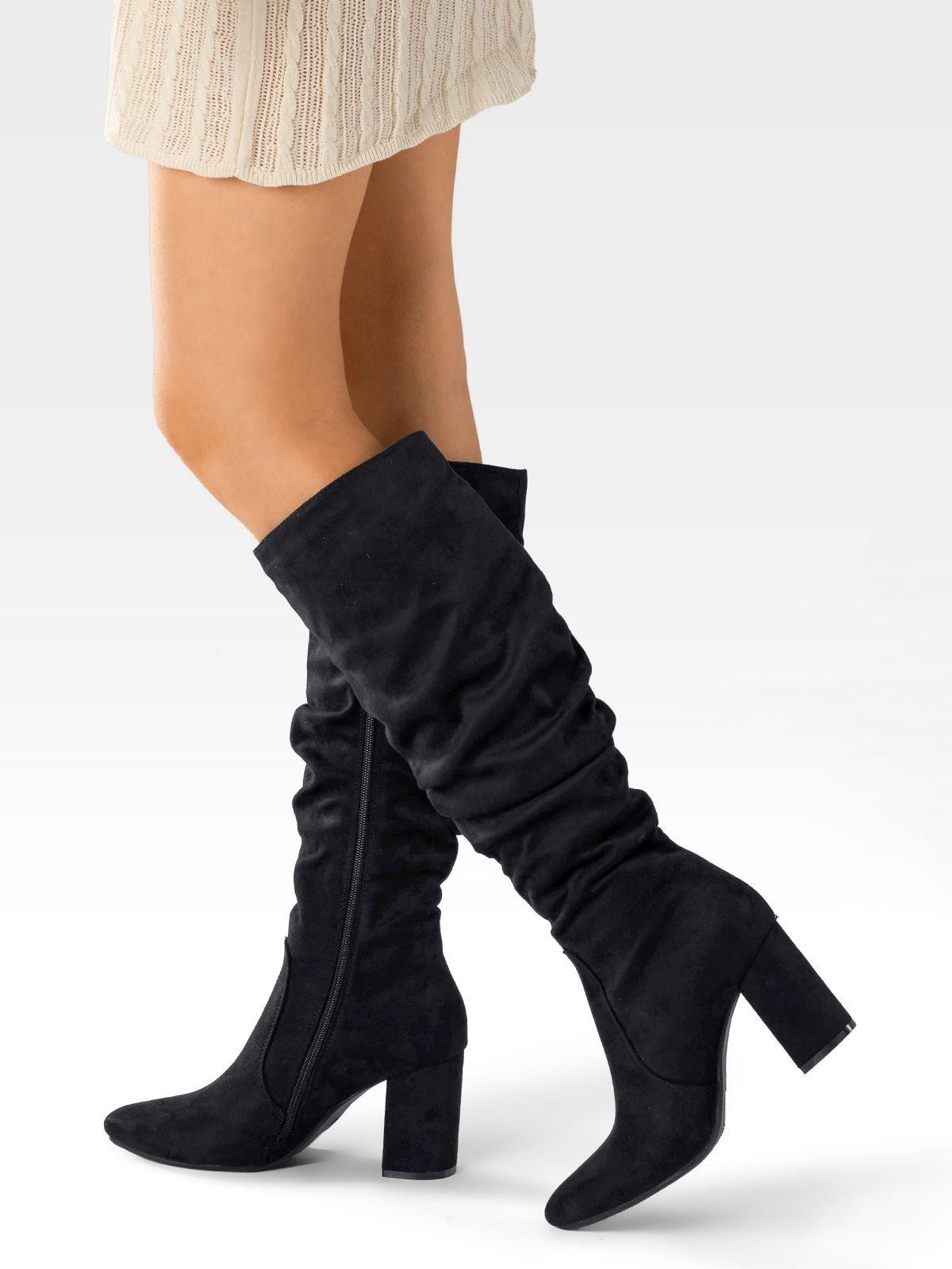 Botas Largas Mujer Casual Gamuza Tacon Grueso Weide HX512-2