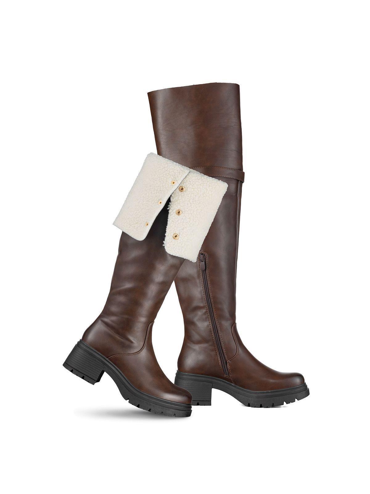 Botas Largas Mujer De Moda Comodo Tacon Grueso Weide CZY615-4
