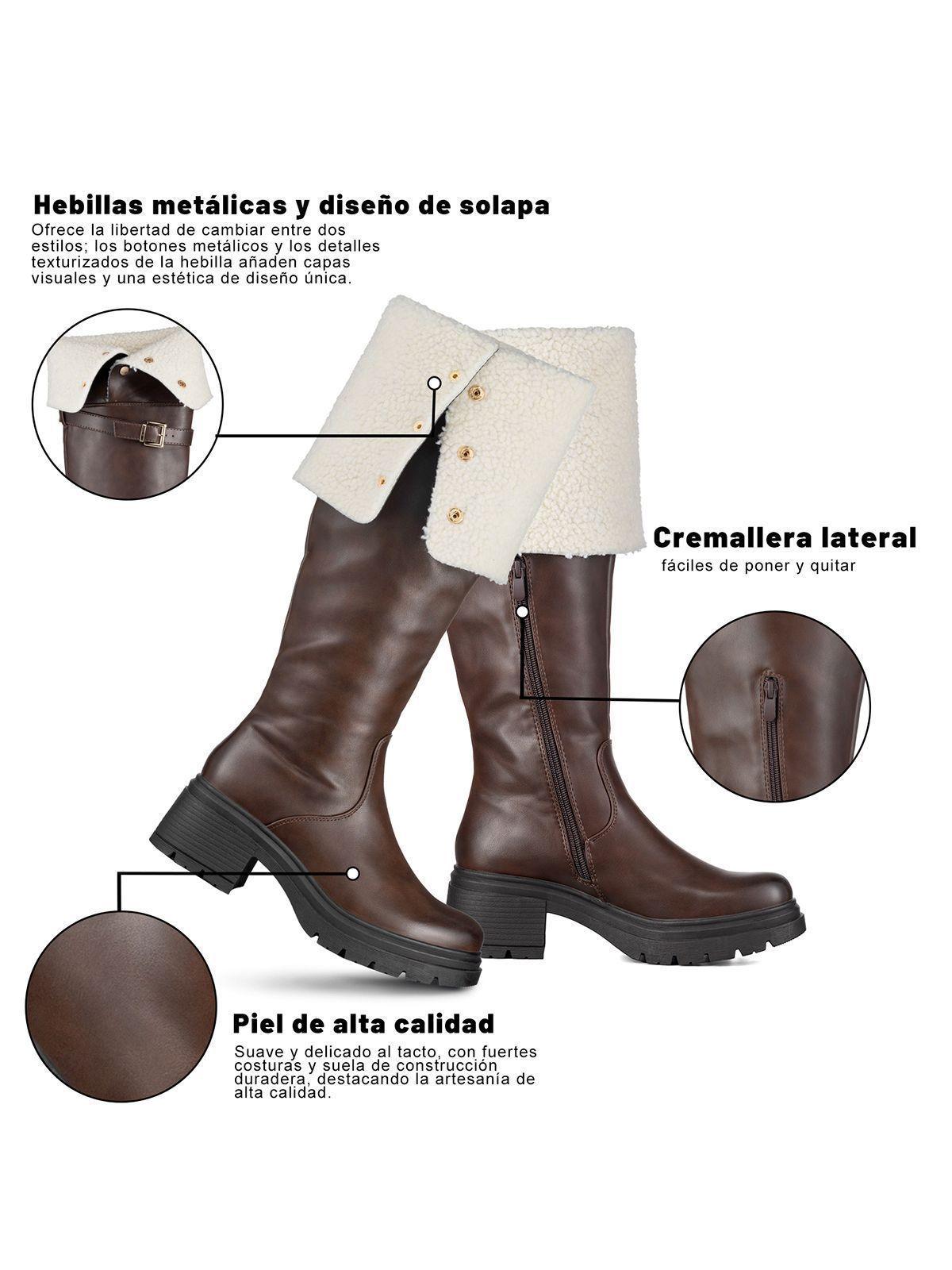 Botas Largas Mujer De Moda Comodo Tacon Grueso Weide CZY615-7