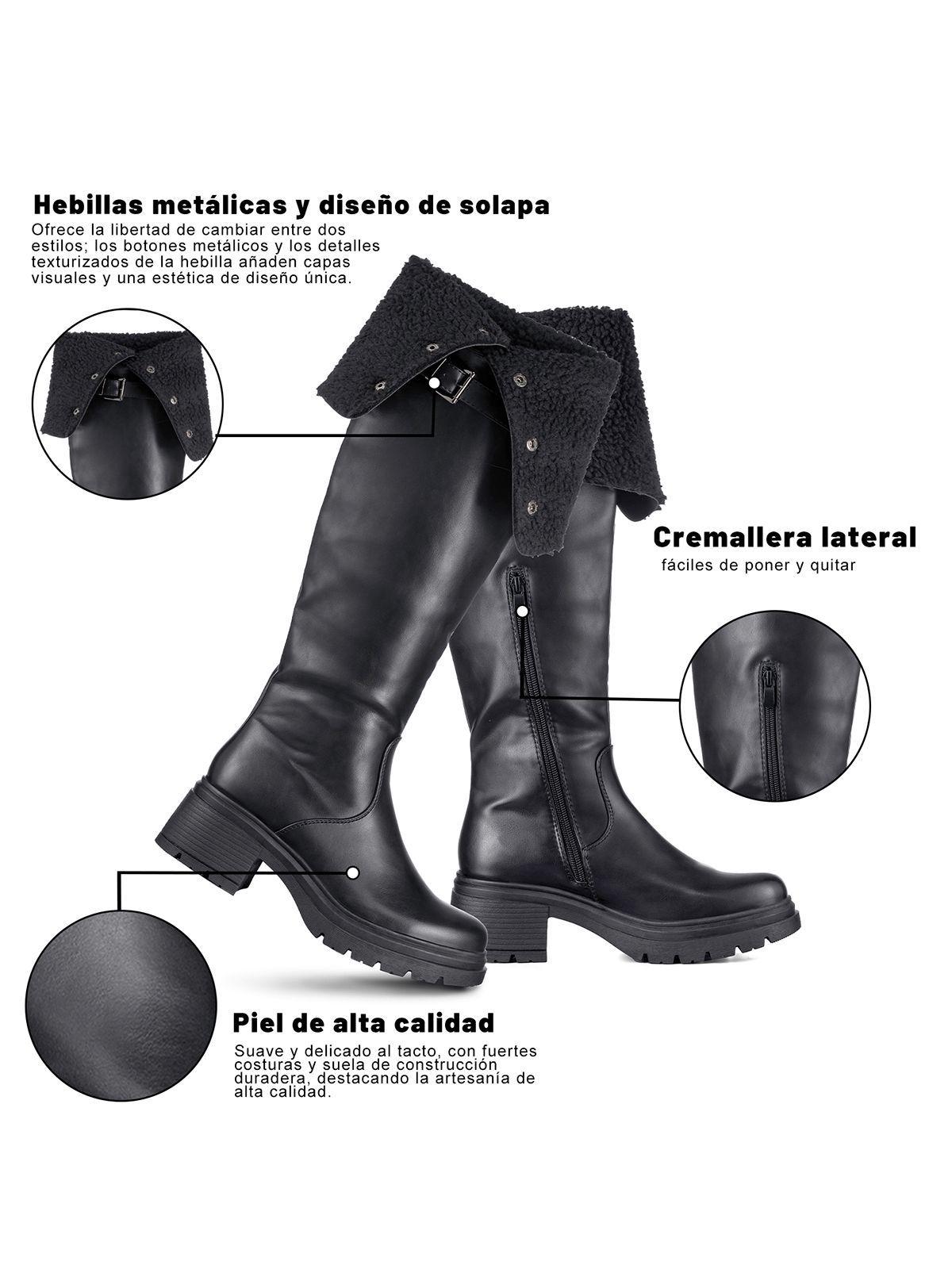 Botas Largas Mujer De Moda Comodo Tacon Grueso Weide CZY615-7