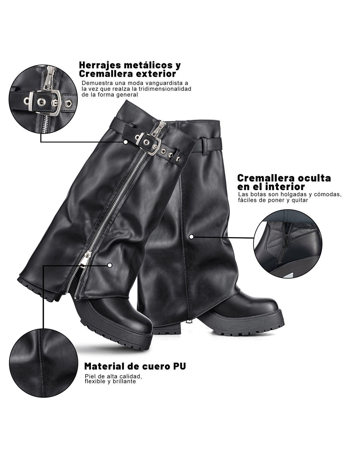 Botas Largas Mujer De Moda Eco Cuero Vintage Weide CZY603-7