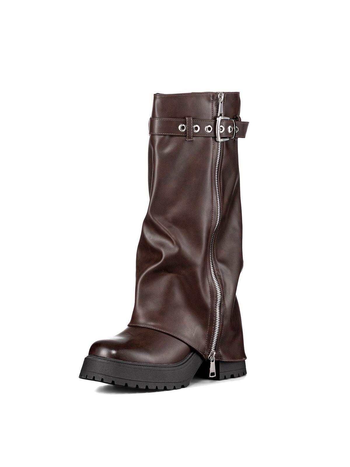 Botas Largas Mujer De Moda Eco Cuero Vintage Weide CZY603-0