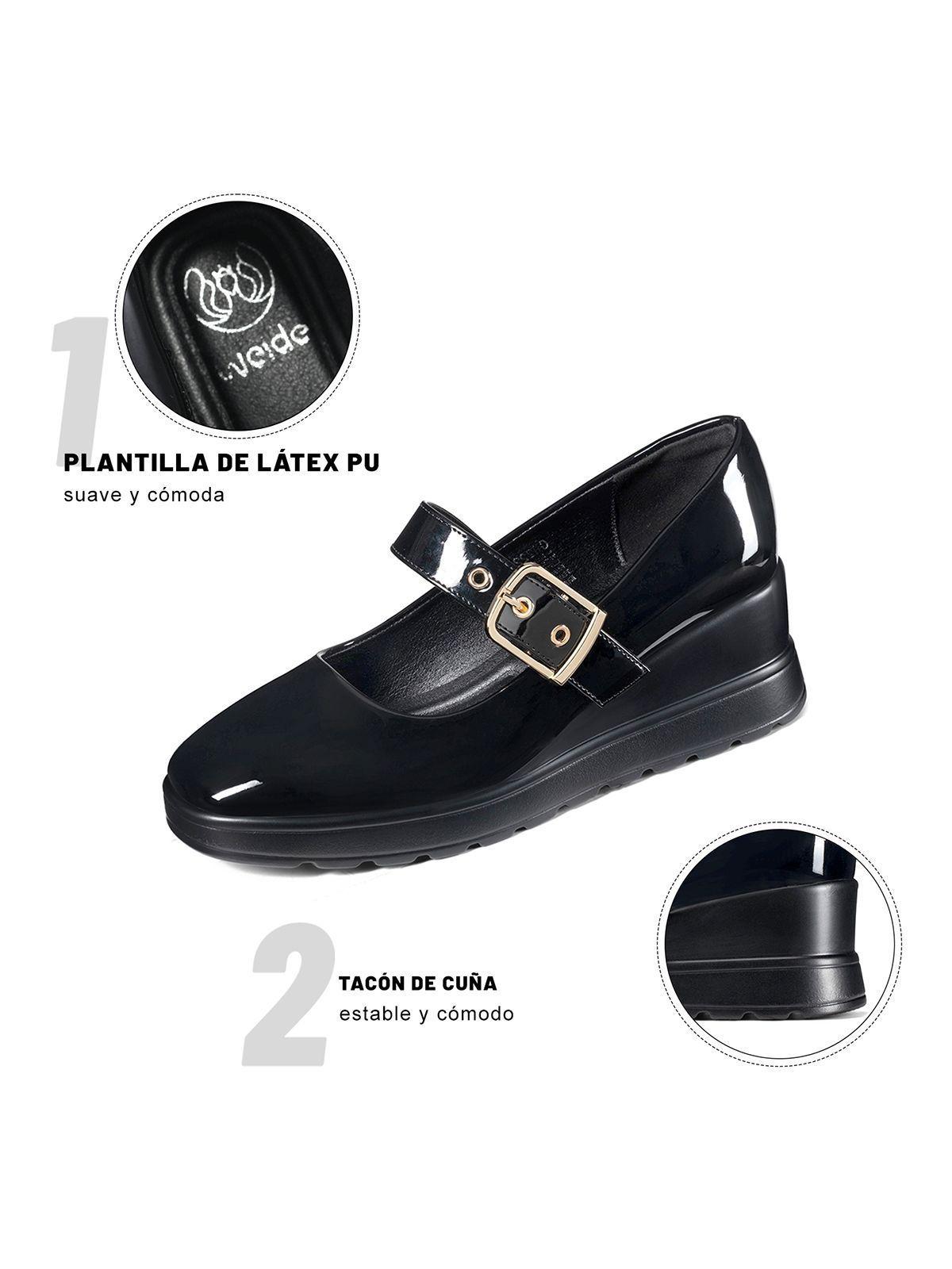 Zapatos Taco PU Acharolado Mujer Poggen Weide GH222-5