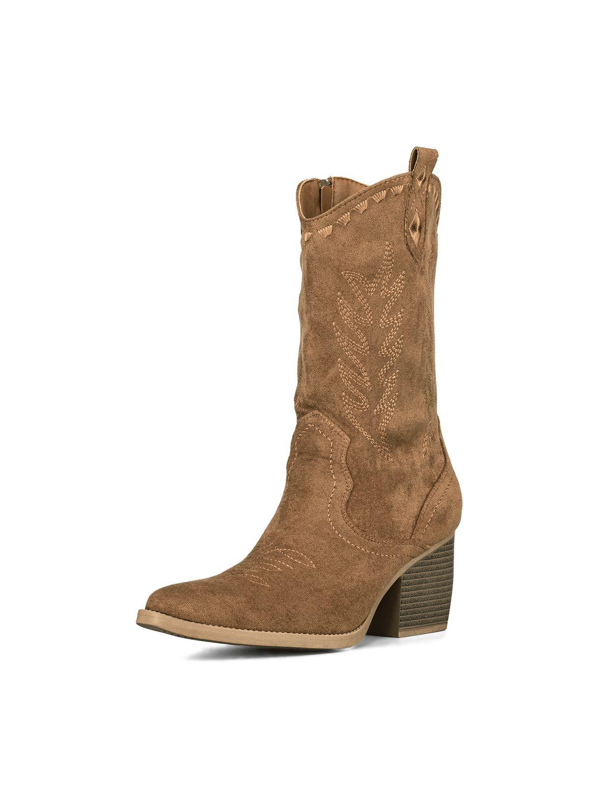 Botin Casual Mujer Vintage Moda Cowboy Bordado Weide QBM21-0