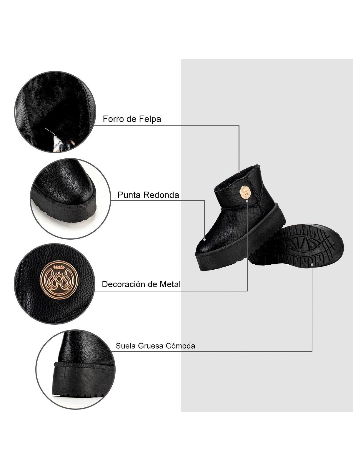 Botin Negro Casual Mujer Weide LT127-6