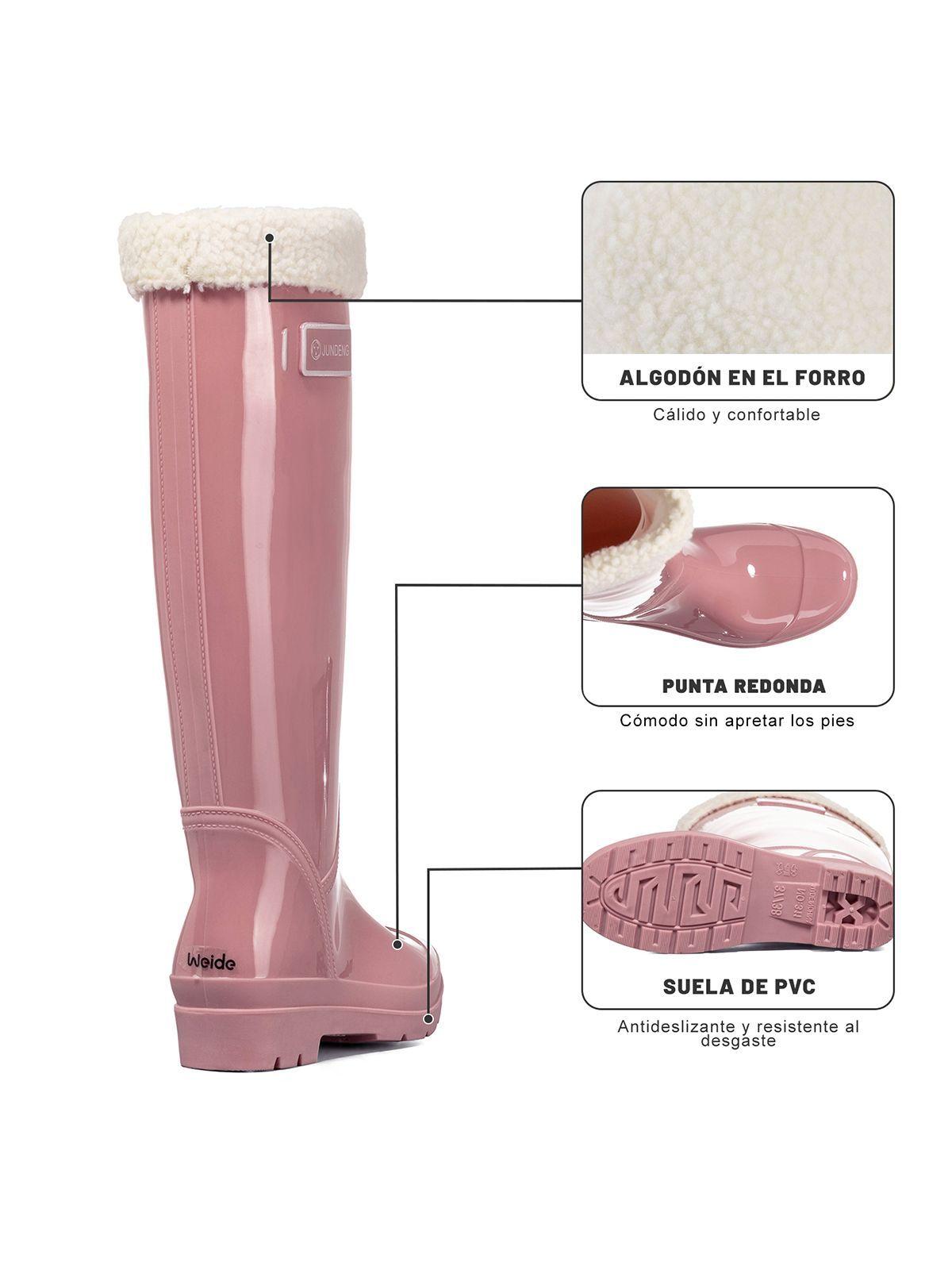 Bota De Agua Mujer Pvc Impermeable Comodo Moda Weide GH162-6