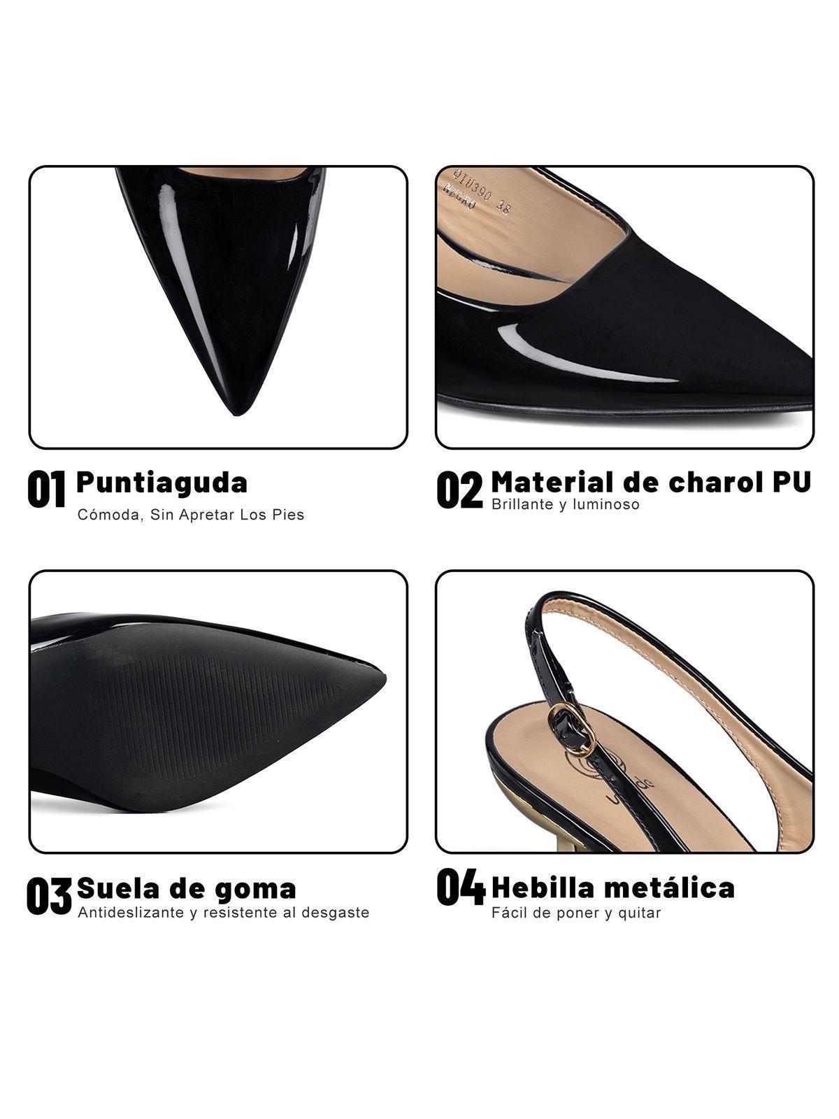 Zapato Taco Alto Talón Abierto Elegante Mujer Weide QIU390-8