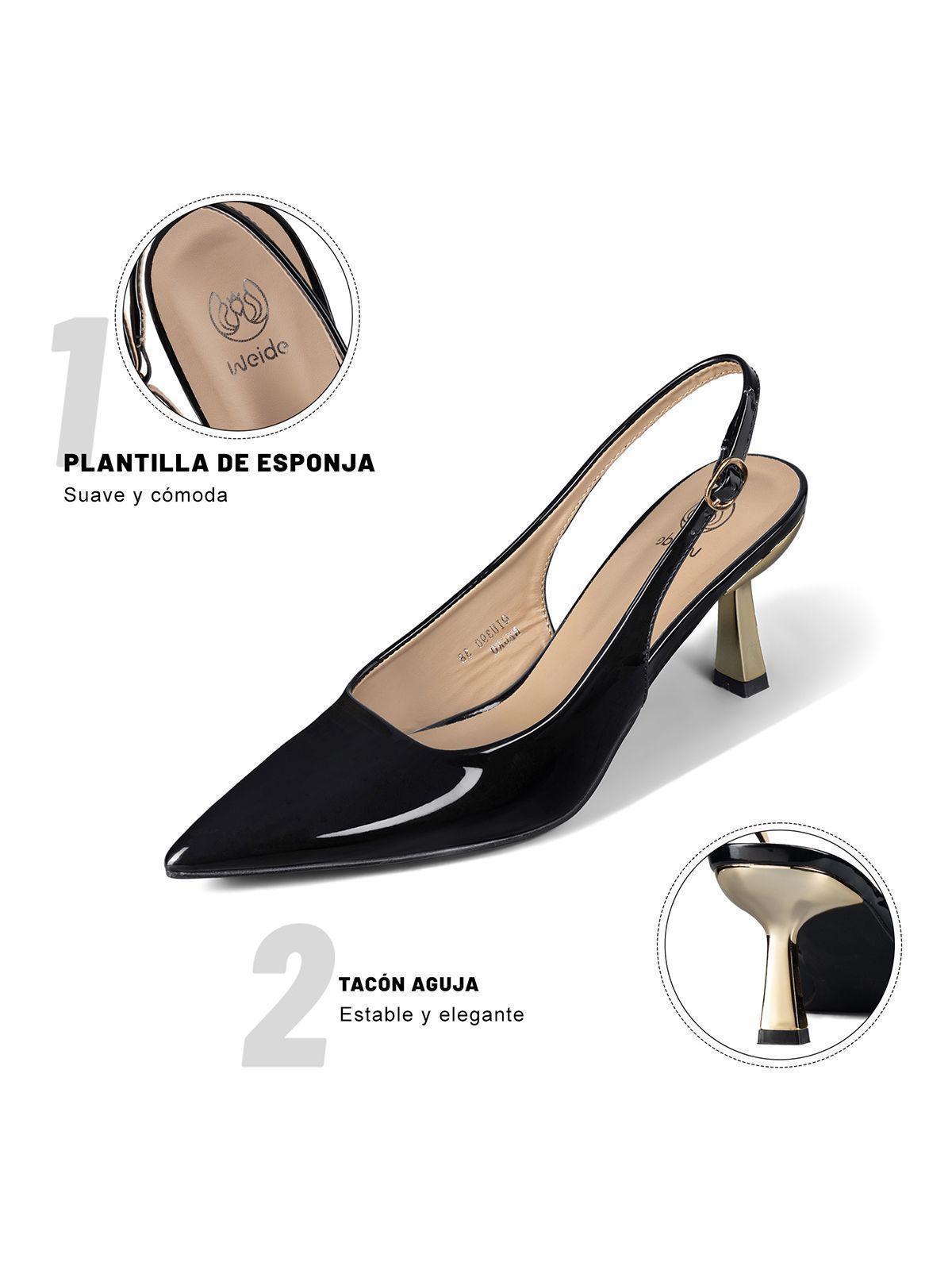 Zapato Taco Alto Talón Abierto Elegante Mujer Weide QIU390-7