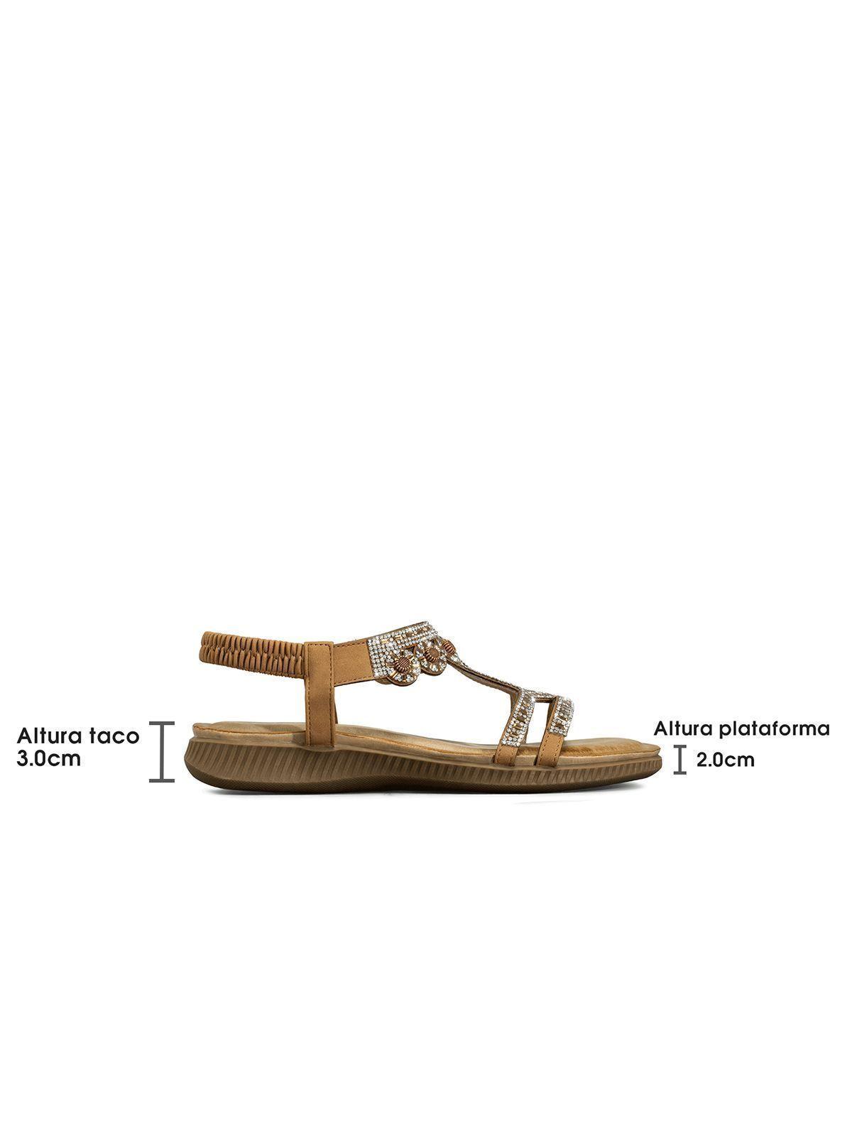 Sandalia Plana Comfort Pedrería Mujer  Weide Js77-5