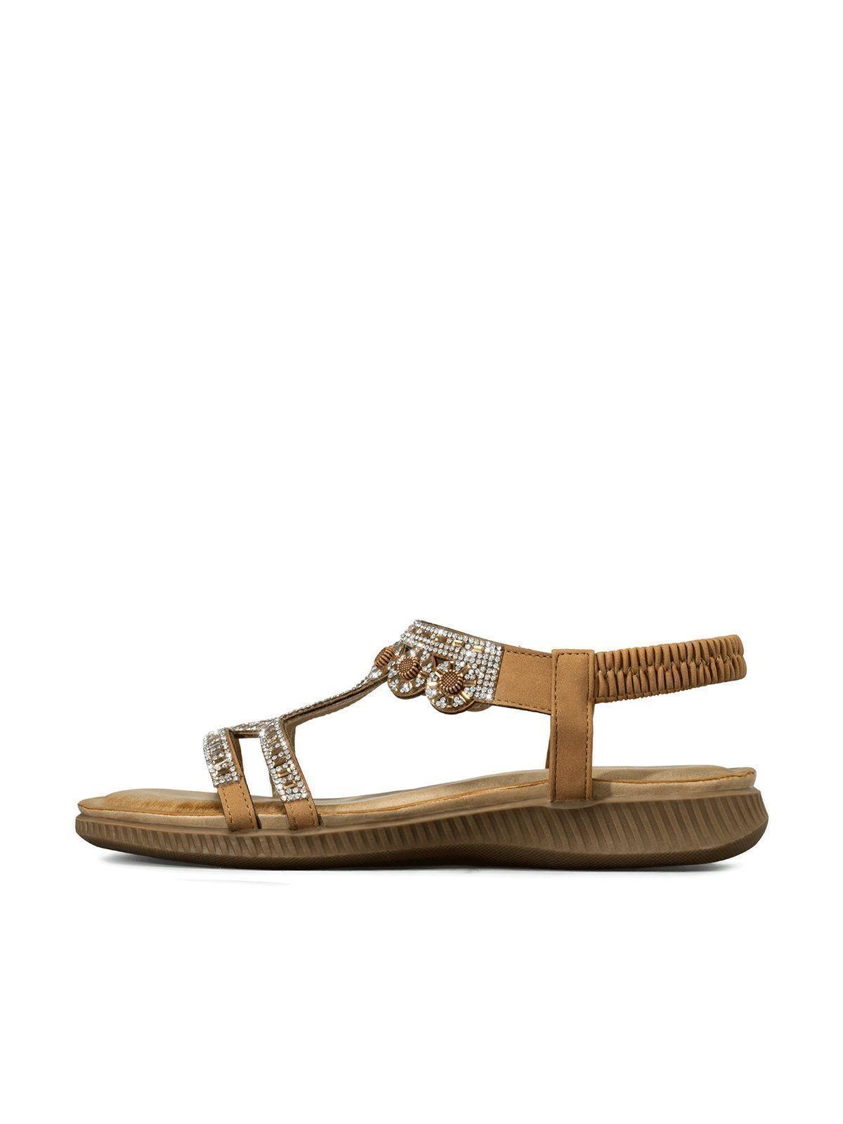 Sandalia Plana Comfort Pedrería Mujer  Weide Js77-8
