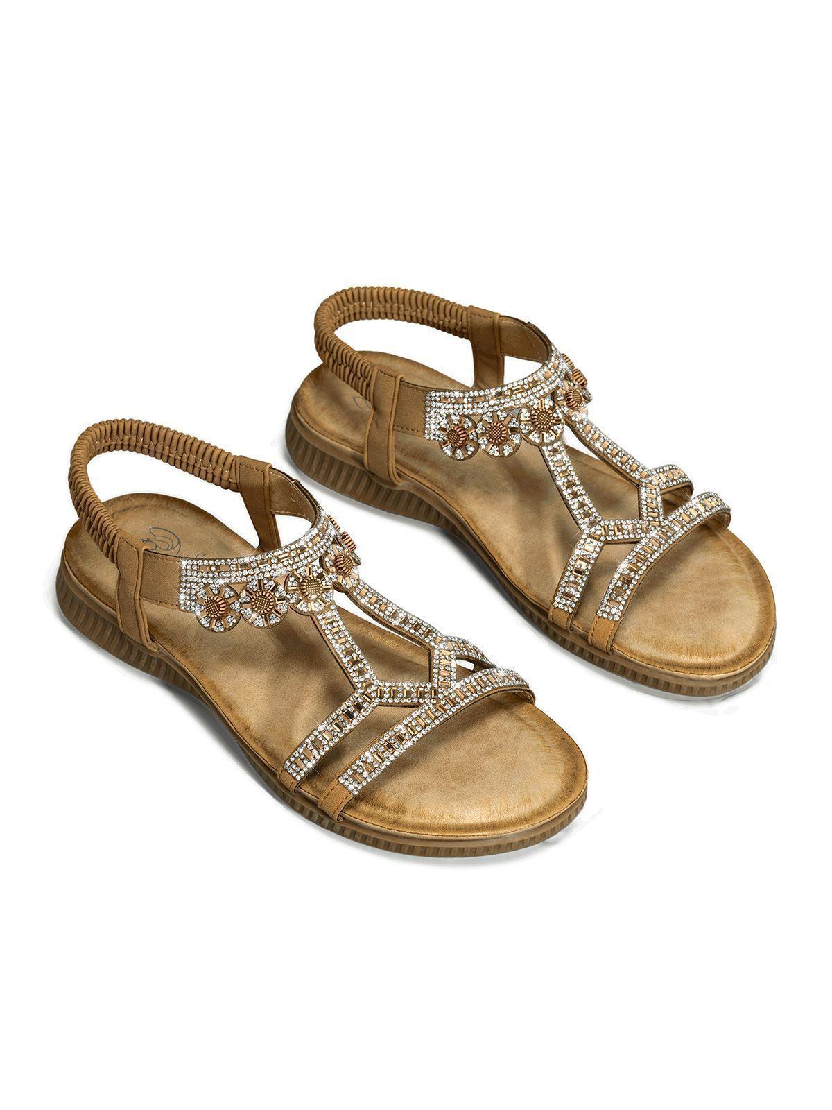 Sandalia Plana Comfort Pedrería Mujer  Weide Js77-9