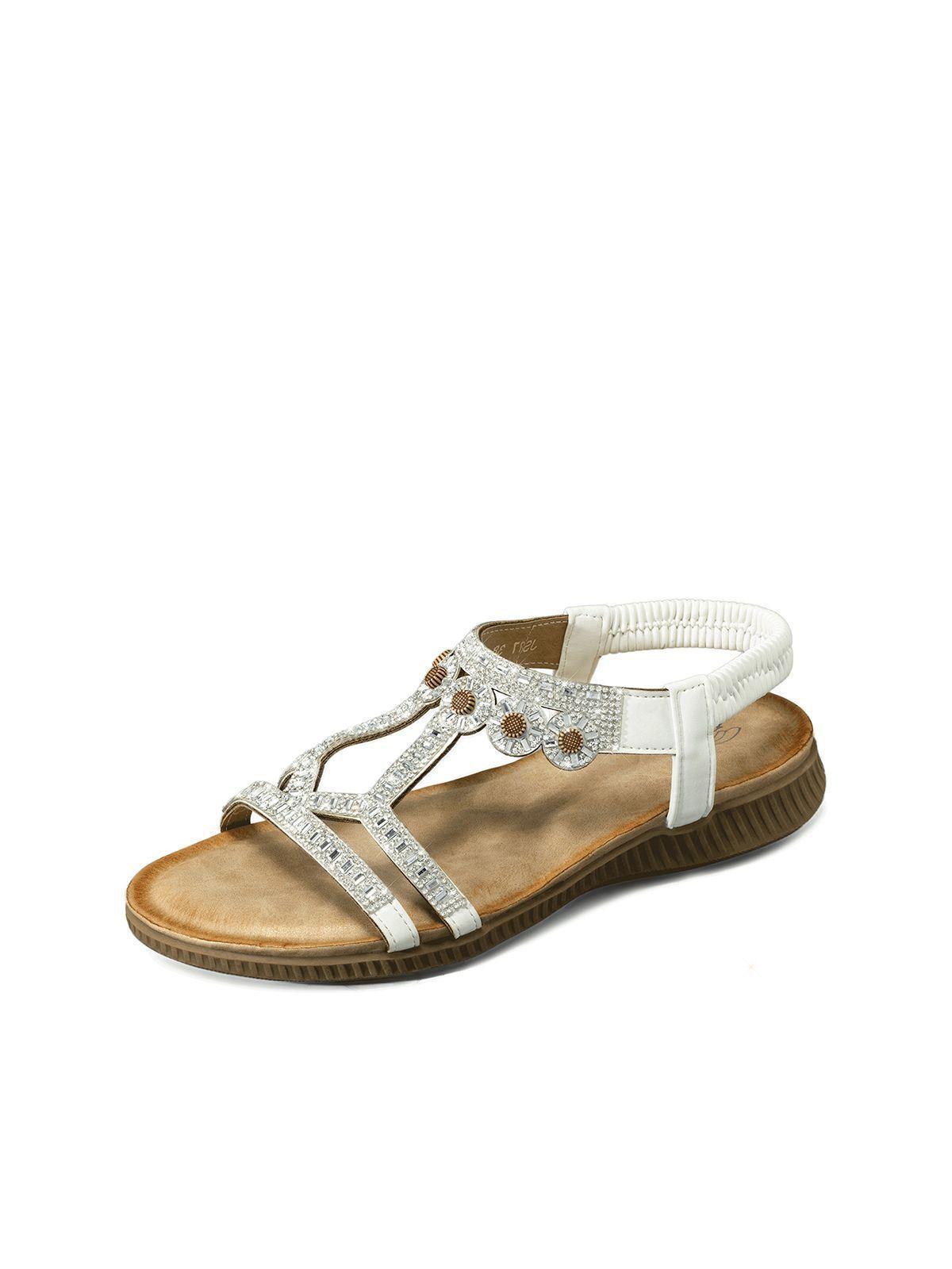 Sandalia Plana Comfort Pedrería Mujer  Weide Js77-0