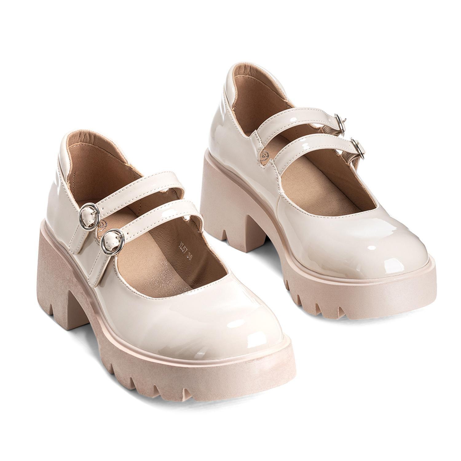 Zapatos Taco Mary Jane Beige Formal Mujer Weide YL57-4