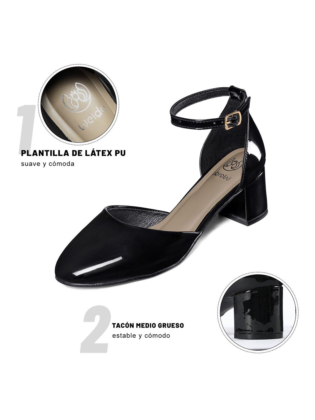 Zapatos Taco PU Acharolado Mujer Cuadrado Weide GH225-5