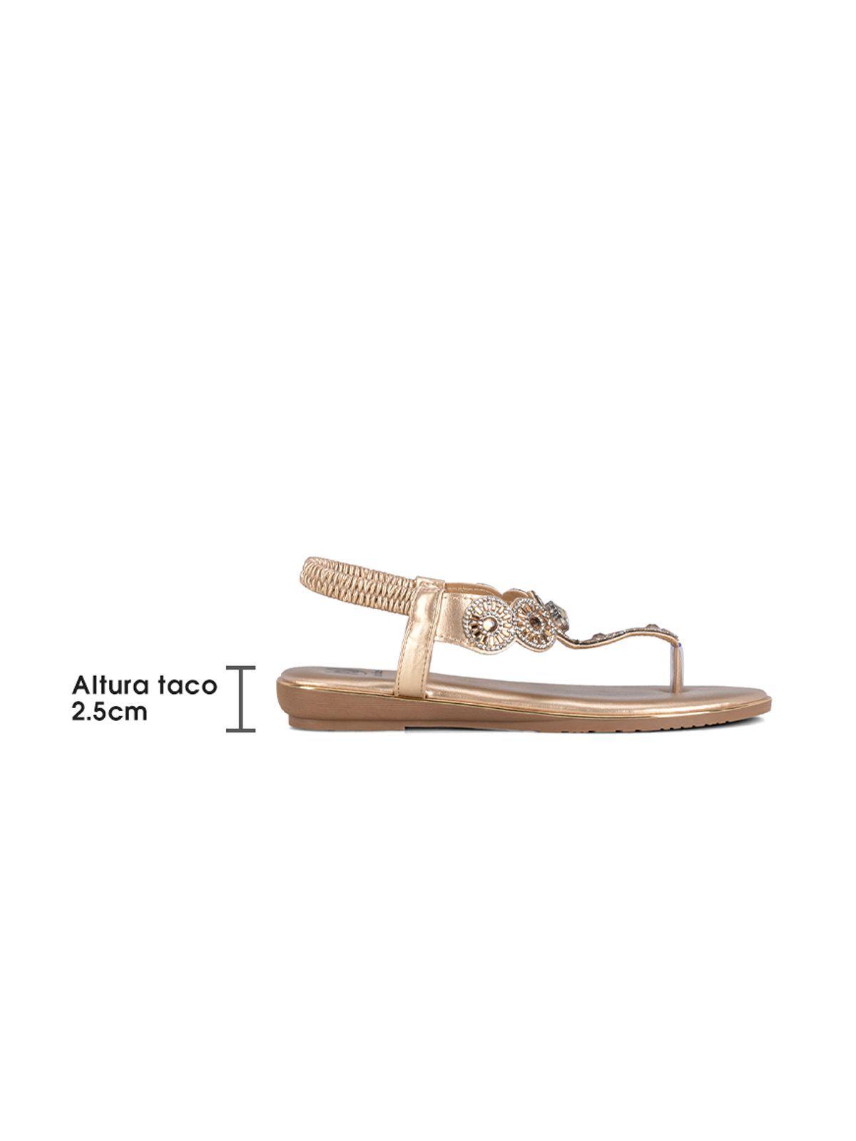 Sandalia Plana Dorado Casual JS57 Weide-4