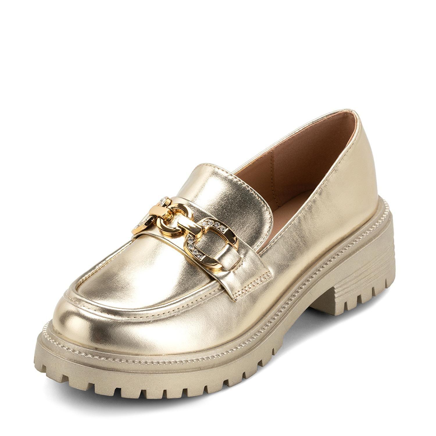 Zapato Taco  Casual Eco cuero Mujer Dorado Weide JN20-1