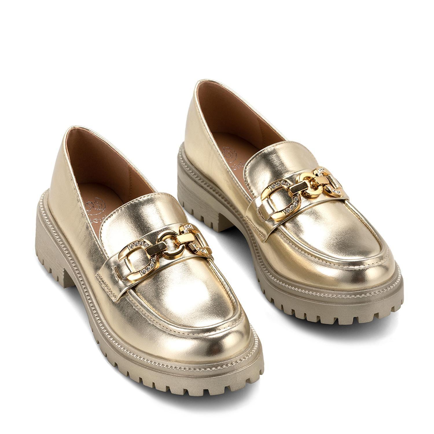 Zapato Taco  Casual Eco cuero Mujer Dorado Weide JN20-2