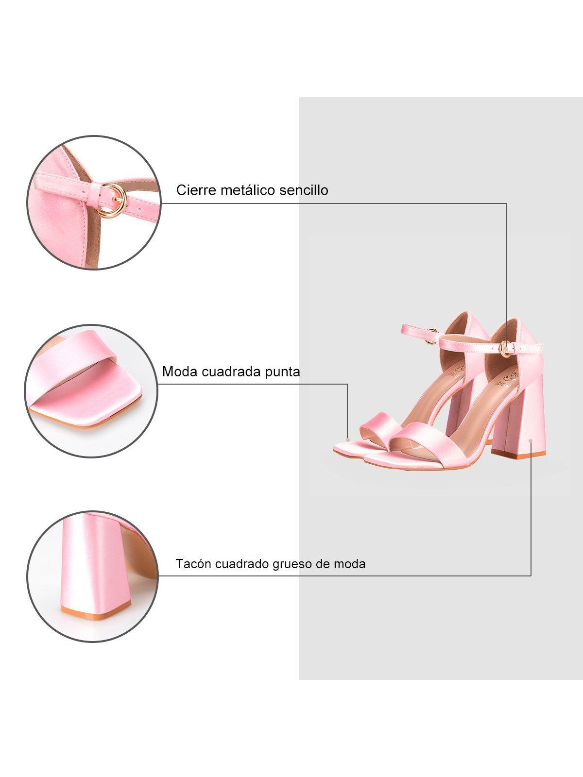 Sandalia Taco Alto Rosado Fiesta QIU335 Weide-5