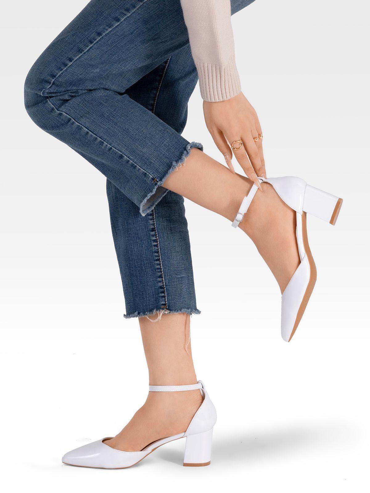 Zapato Taco Alto Blanco Fiesta Mujer Weide GH63-1