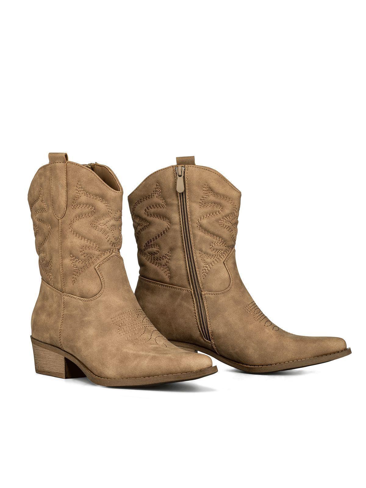 Botin Casual Mujer Moda Vintage Cowboy Bordado Weide QBM20-5