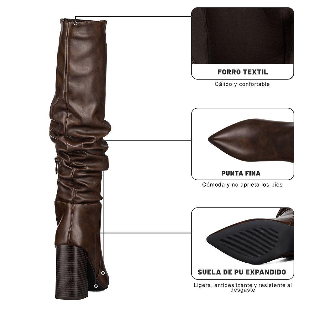 Bota Taco Mujer Casual PU Weide CZY633-7