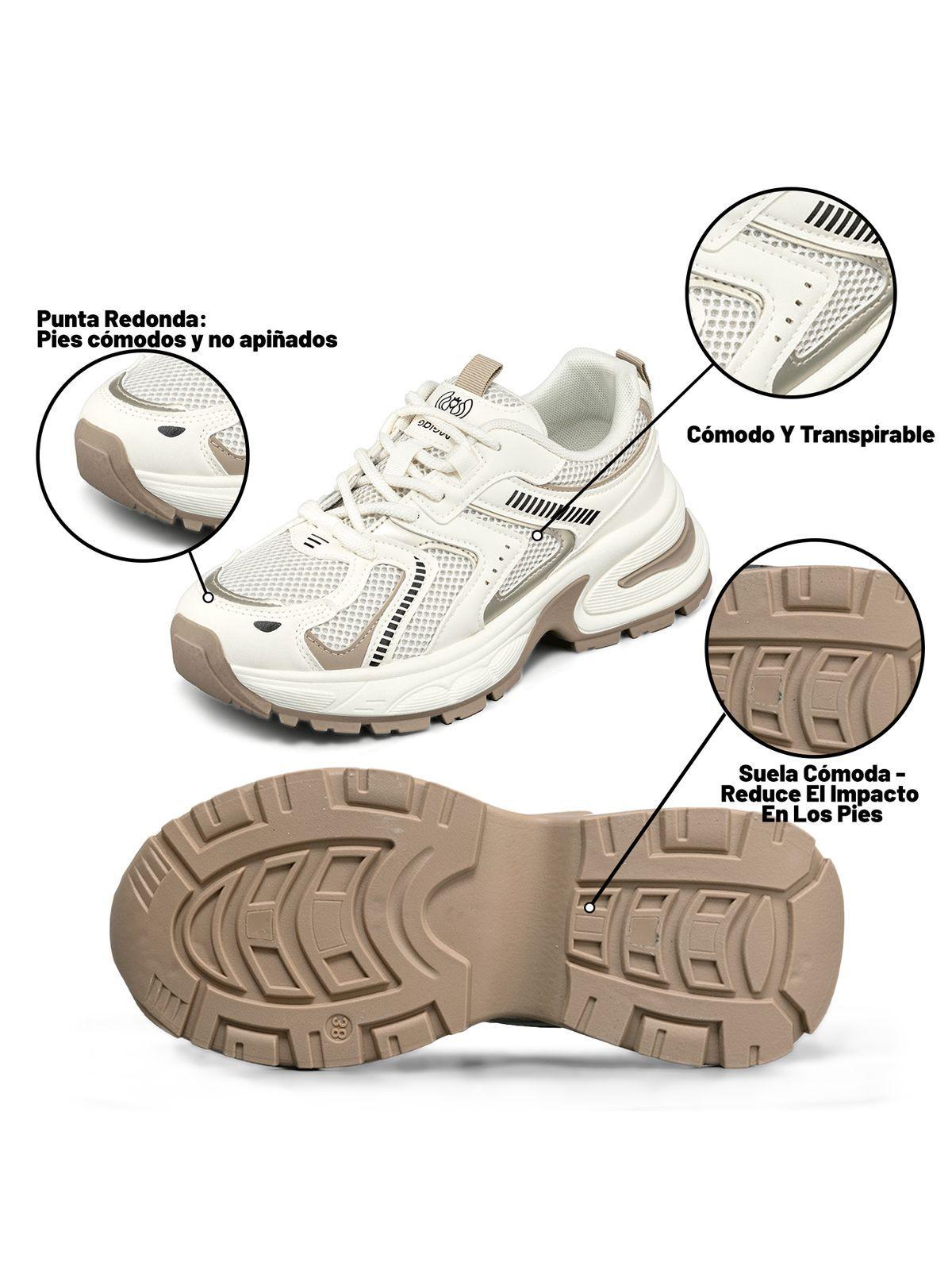 Zapatilla Deportiva Mujer De Malla Plataforma Weide LT206-7