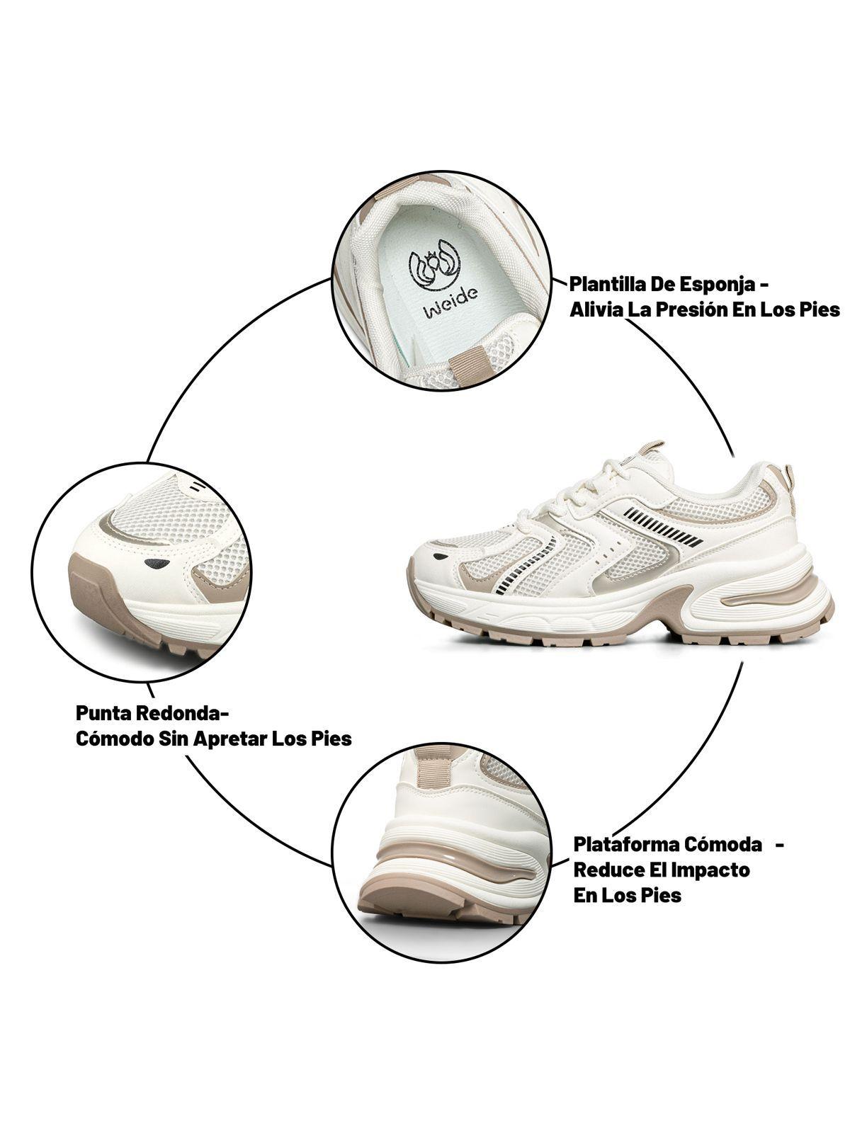 Zapatilla Deportiva Mujer De Malla Plataforma Weide LT206-8