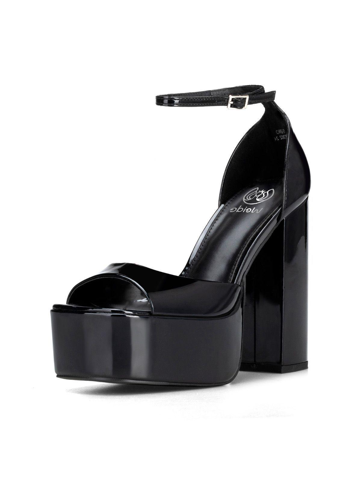 Sandalia Plataforma Negro Casual GHE18 Weide-0