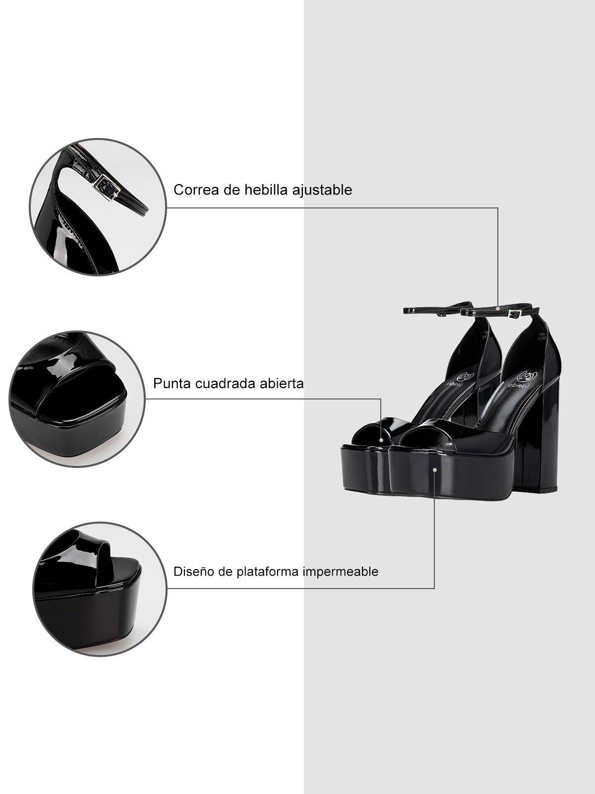 Sandalia Plataforma Negro Casual GHE18 Weide-7