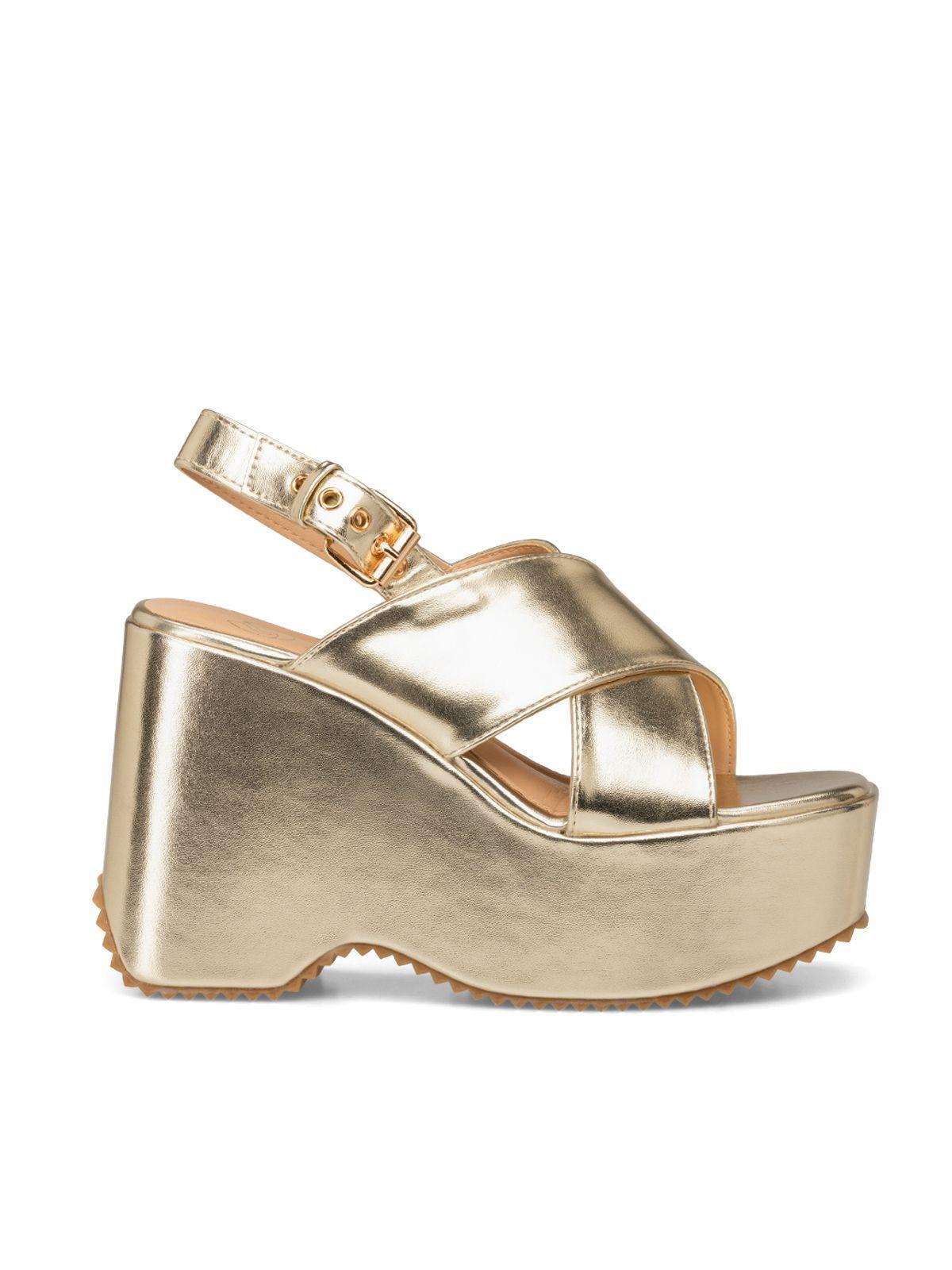 Sandalia Plataforma Dorado Fiesta LT106 Weide-1