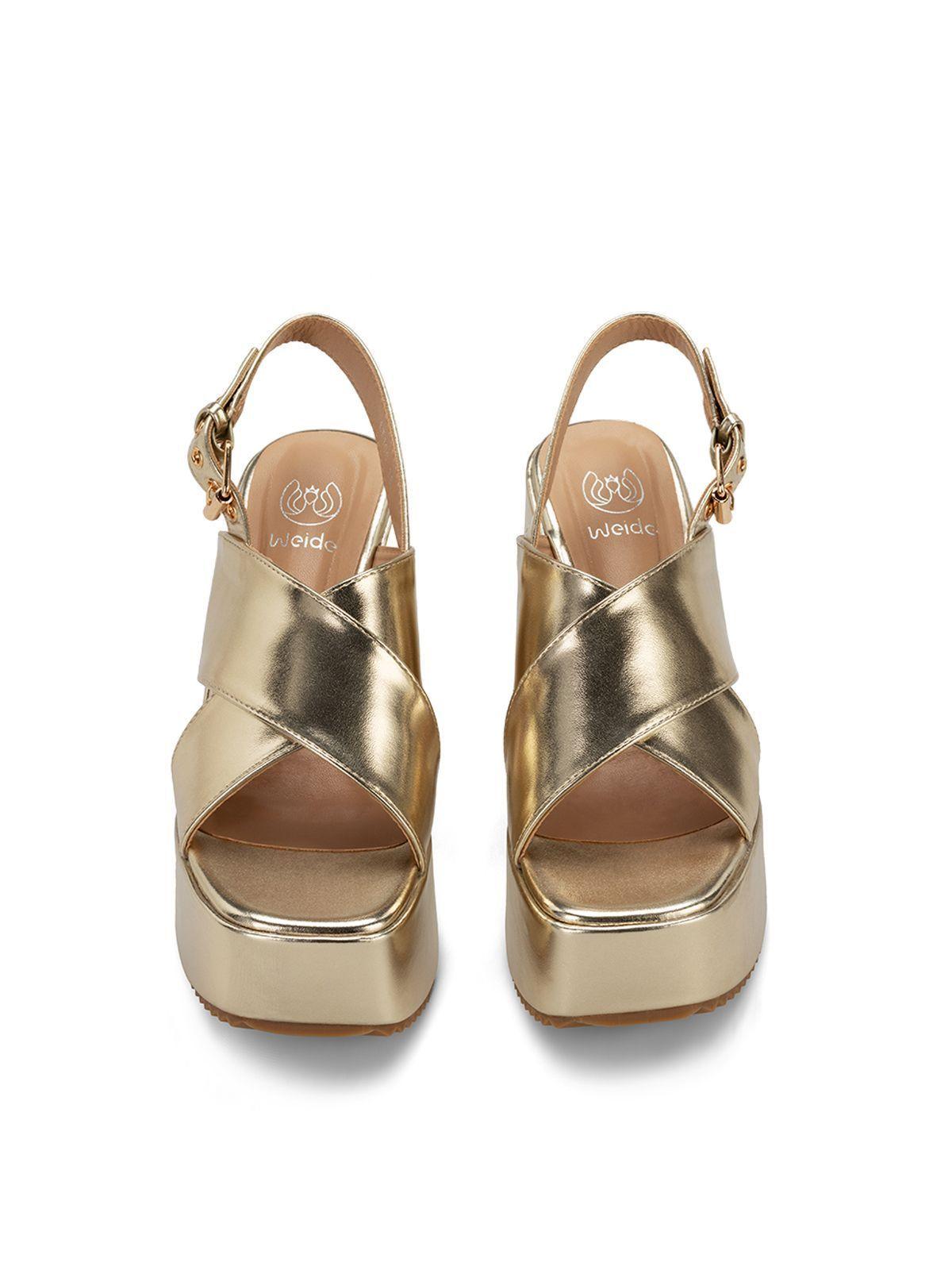 Sandalia Plataforma Dorado Fiesta LT106 Weide-2