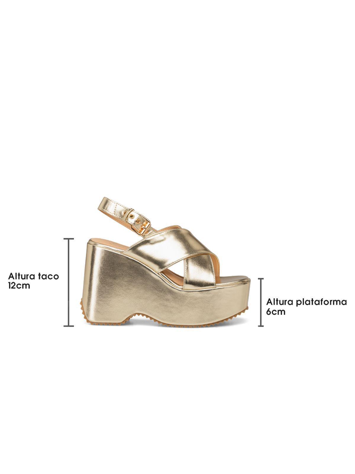 Sandalia Plataforma Dorado Fiesta LT106 Weide-4