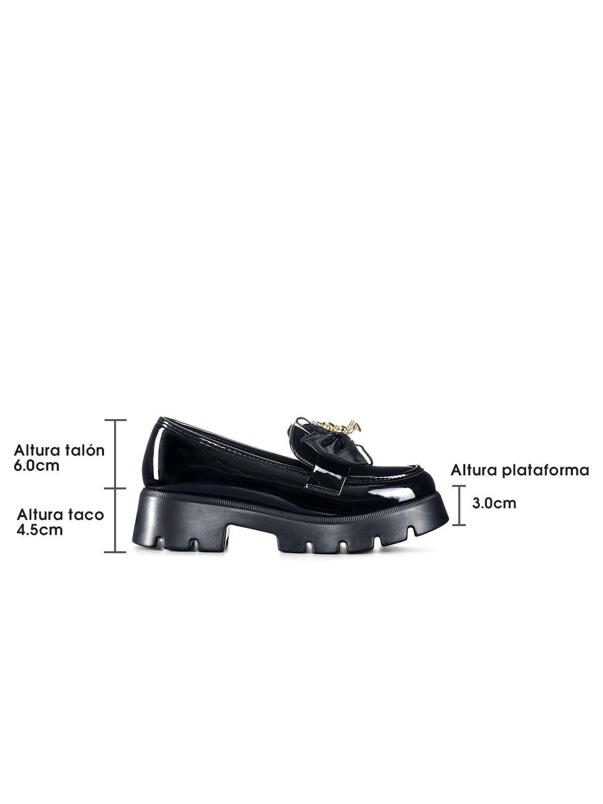 Mocasín Taco Negro Casual Mujer Weide QIU378-4