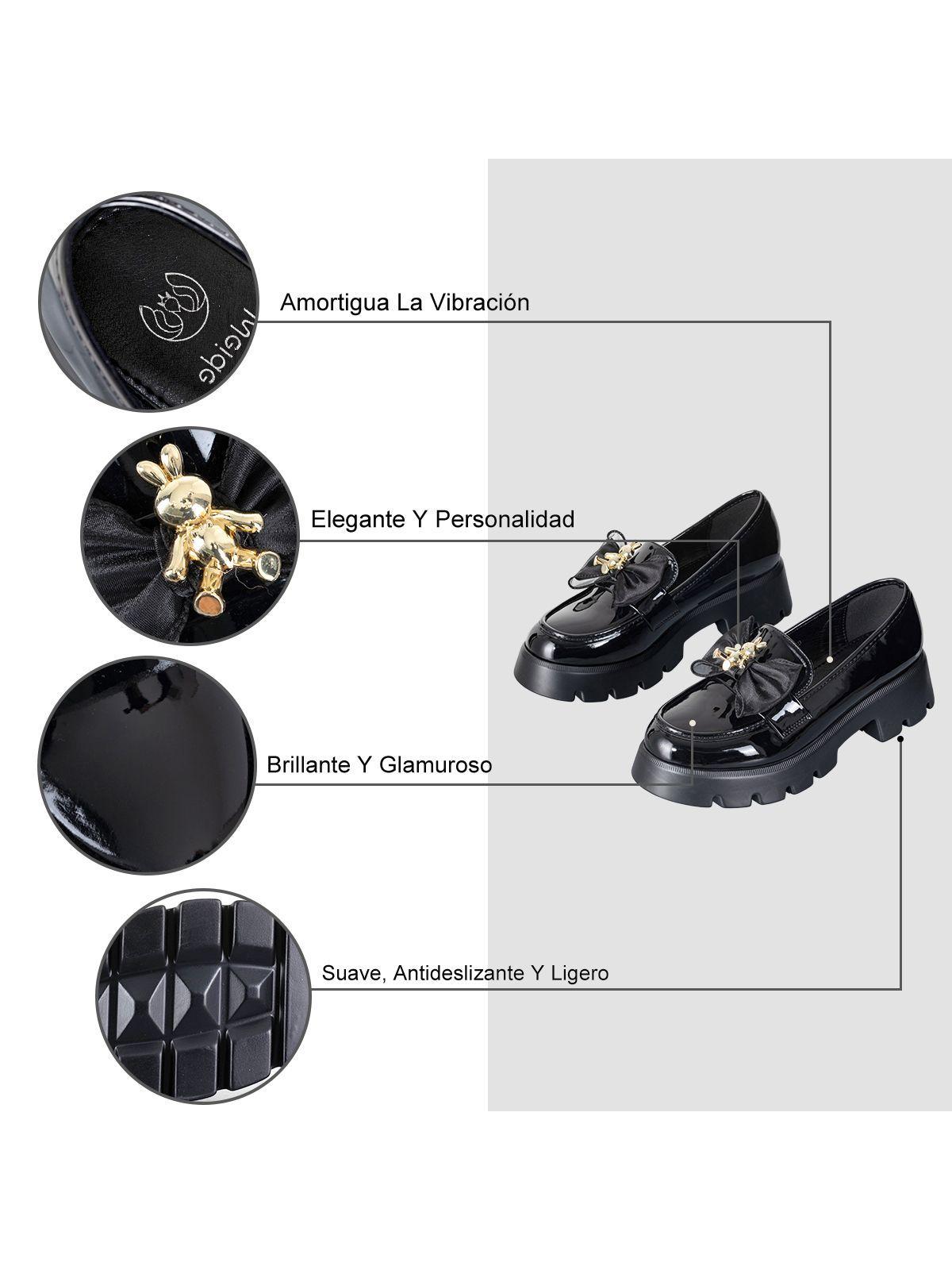 Mocasín Taco Negro Casual Mujer Weide QIU378-5