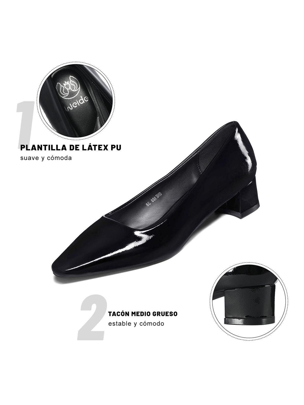 Zapatos Taco PU Acharolado Mujer Cuadrado Weide GHE108-5